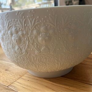 Bjorn Wiinblad Matte White Porcelain Face bowl